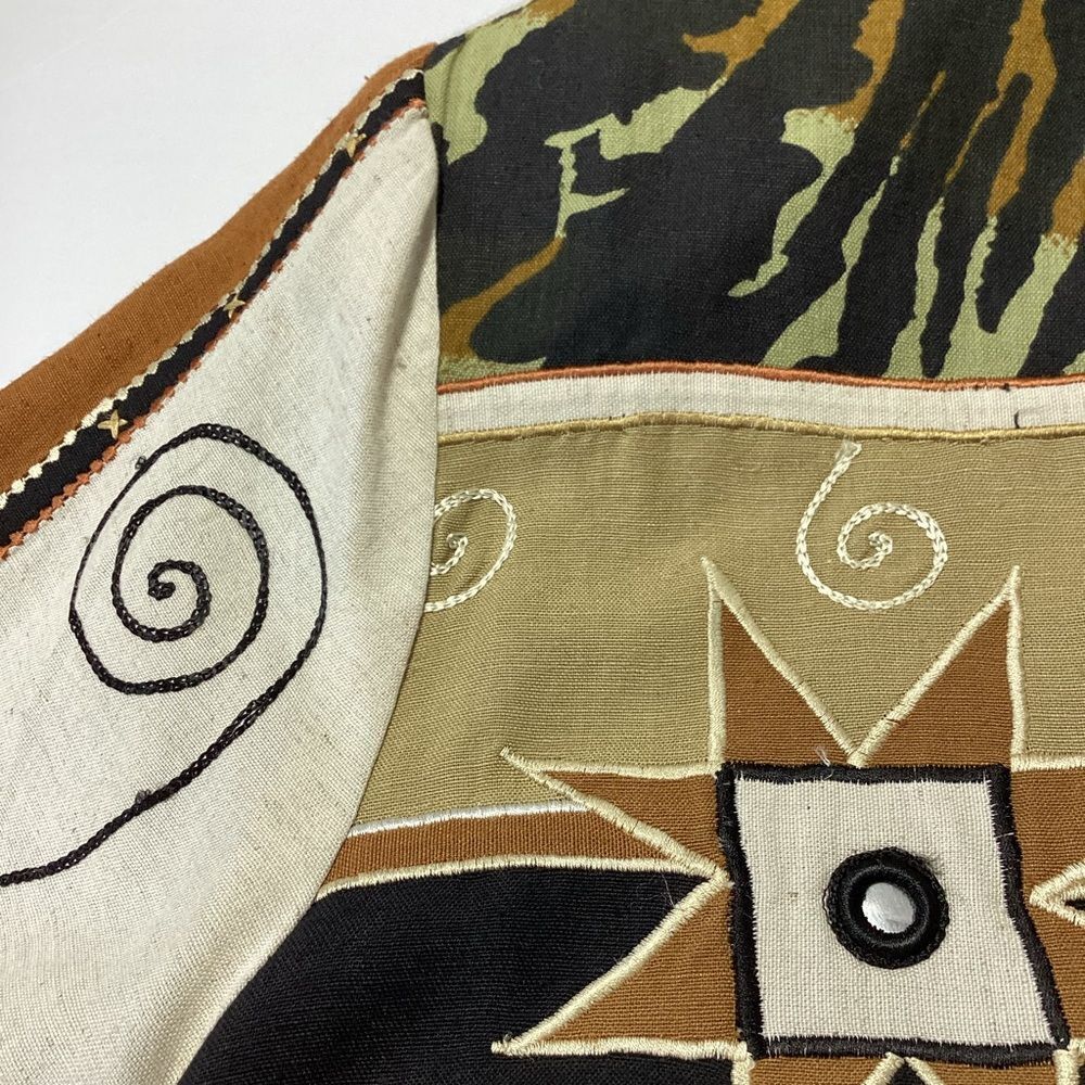 Indigo Moon Blazer Multicolor Patchwork Brown Bla… - image 6